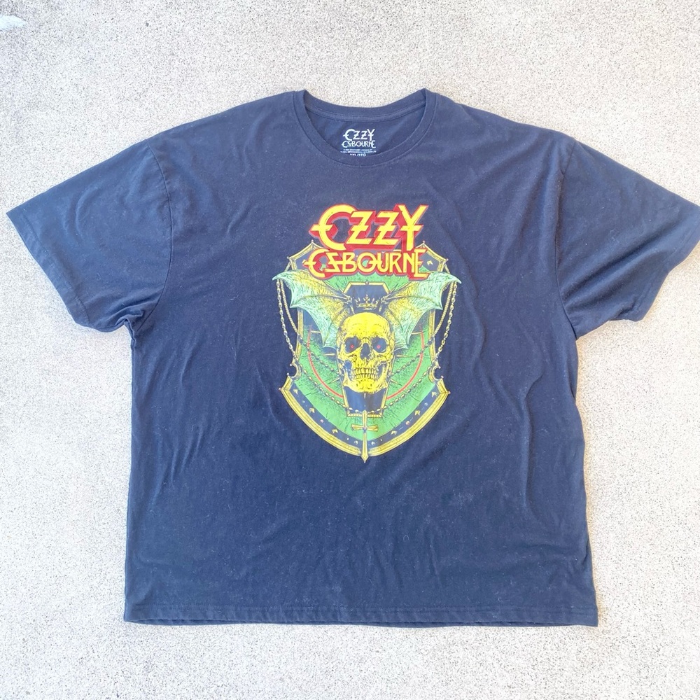 Ozzy Osbourne Winged Bat Skull T-Shirt Black Rock Music Band Graphic Mens 3XL